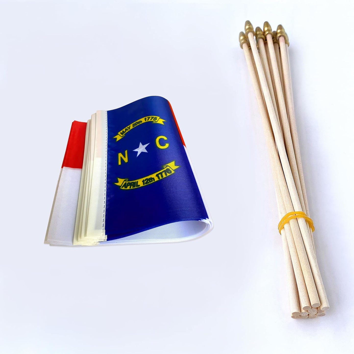 Bandera Carolina del Norte madera 5x8 pulg 12 pzas
