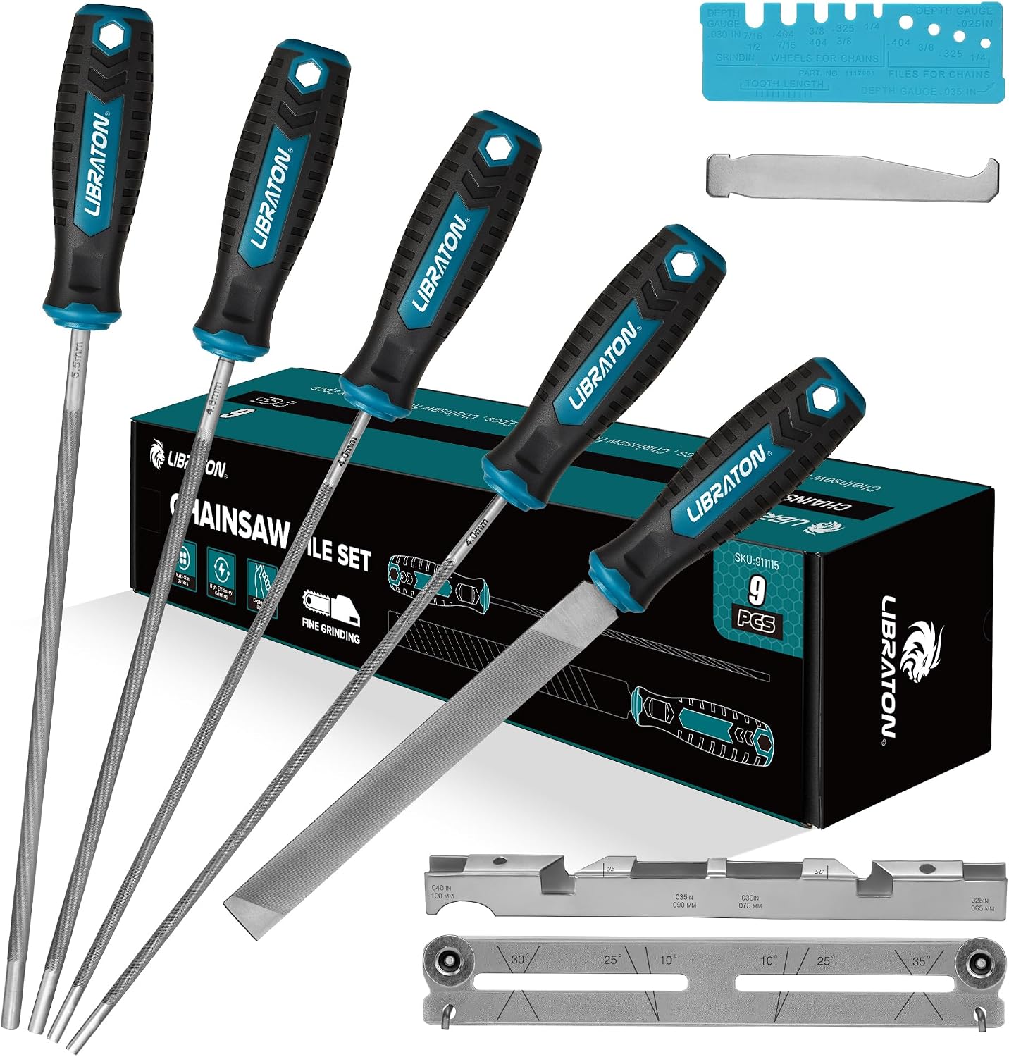 Set limas motosierra 5/32 3/16 7/32 redonda plana 6