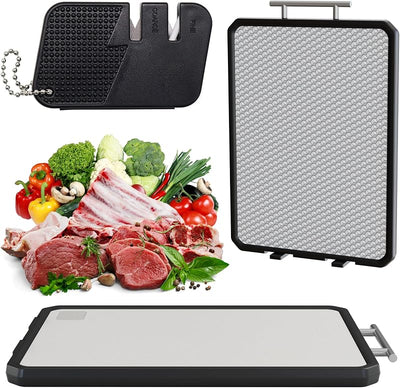 Tabla cortar acero inox doble cara antideslizante ranura jugo