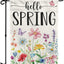 Bandera jardín floral Hello Spring 12x18" doble cara