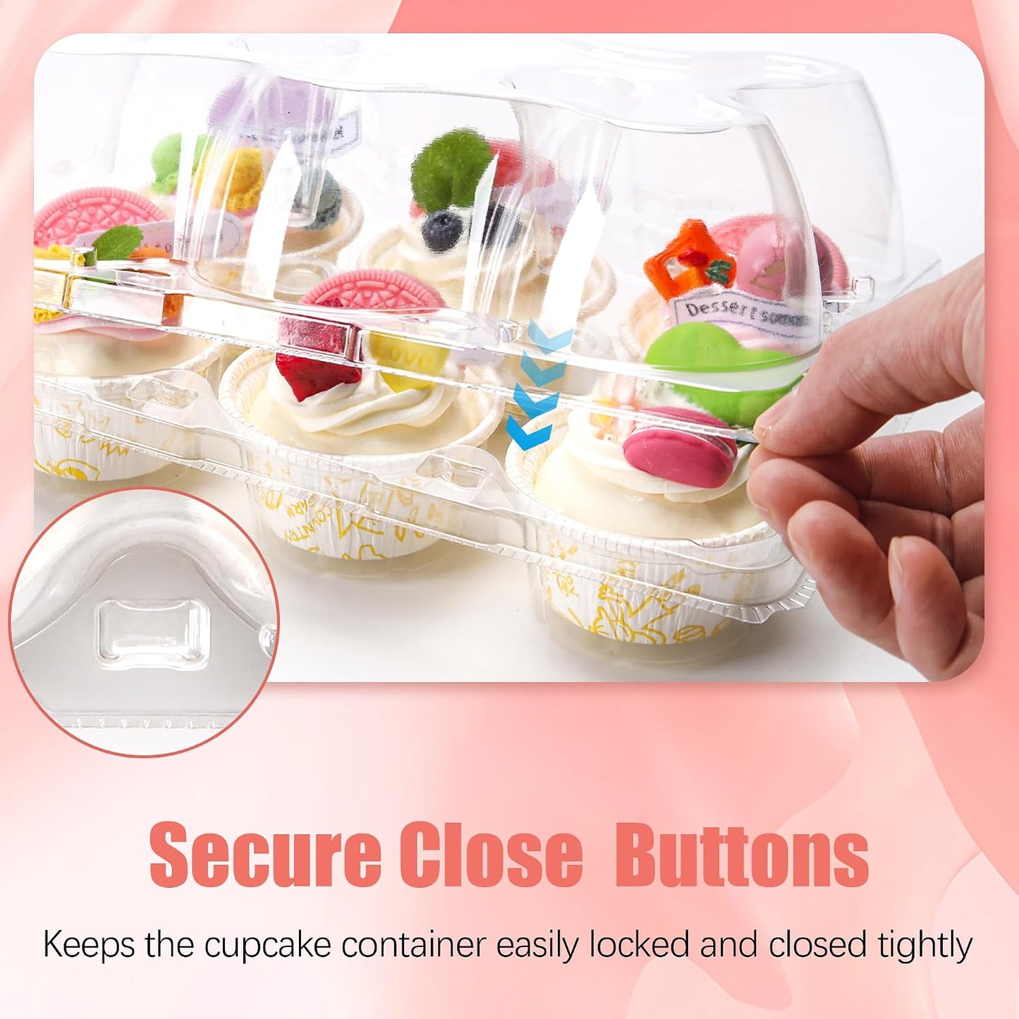 60 Recipientes Cupcakes Plástico Transparente BPA Free