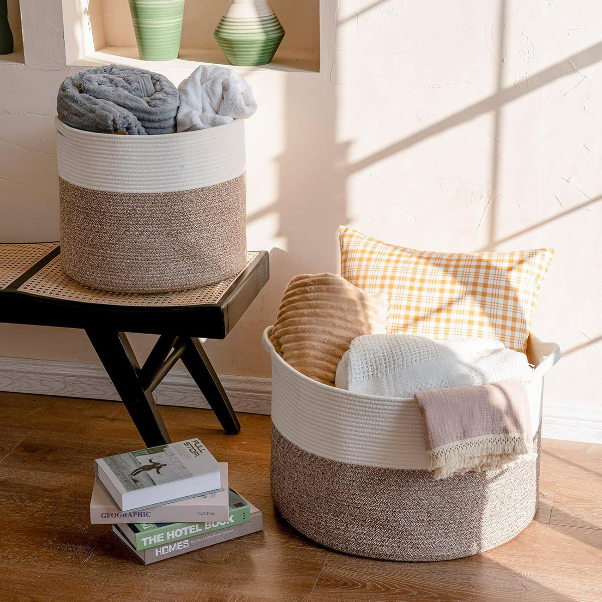 Cesta lino set 2 para ropa sucia