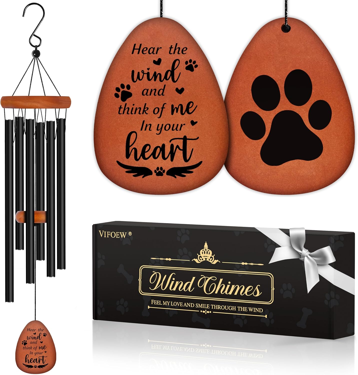 Regalo conmemorativo perro 28" campanillas viento
