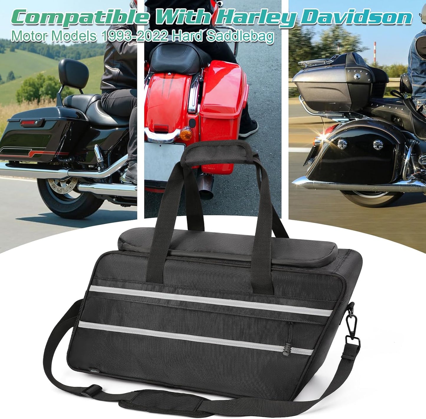 Bolsa forro refrigerador sillín Harley 1993-24 con correa