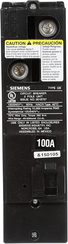 Interruptor principal Siemens QS2100 100A 10KAIC Negro
