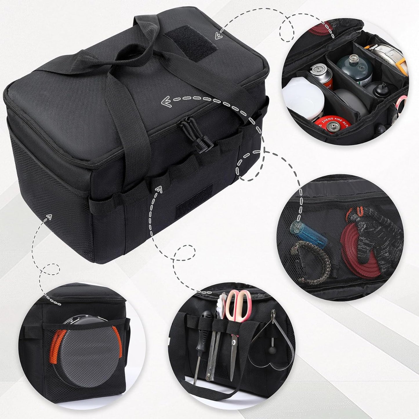 Organiz. bolsas camping 35L impermeable 3 divisores
