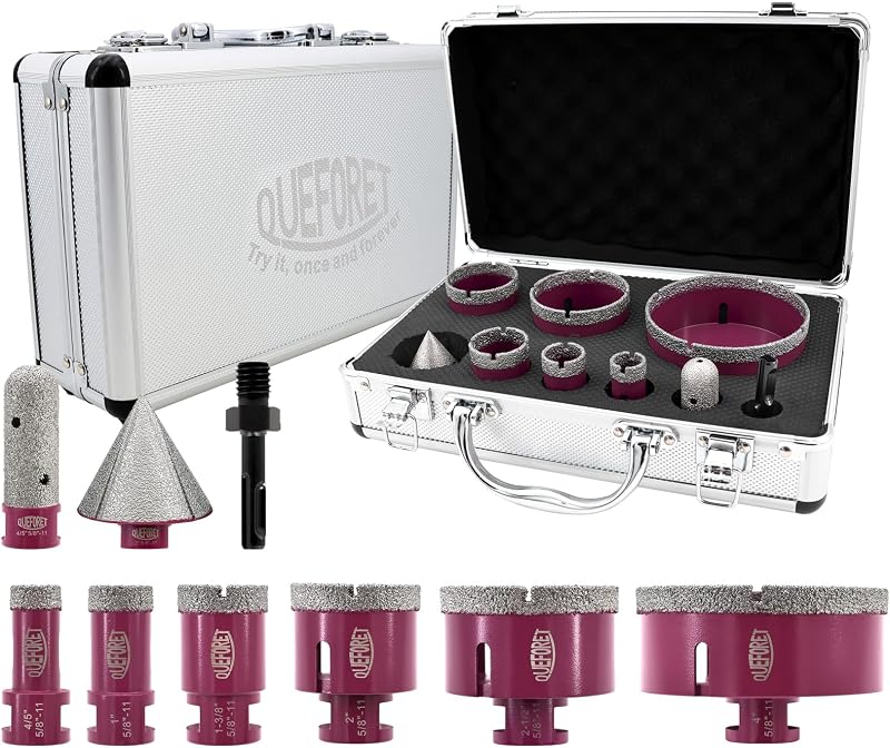Set brocas diamante 9 pzas para baldosas cerámica granito