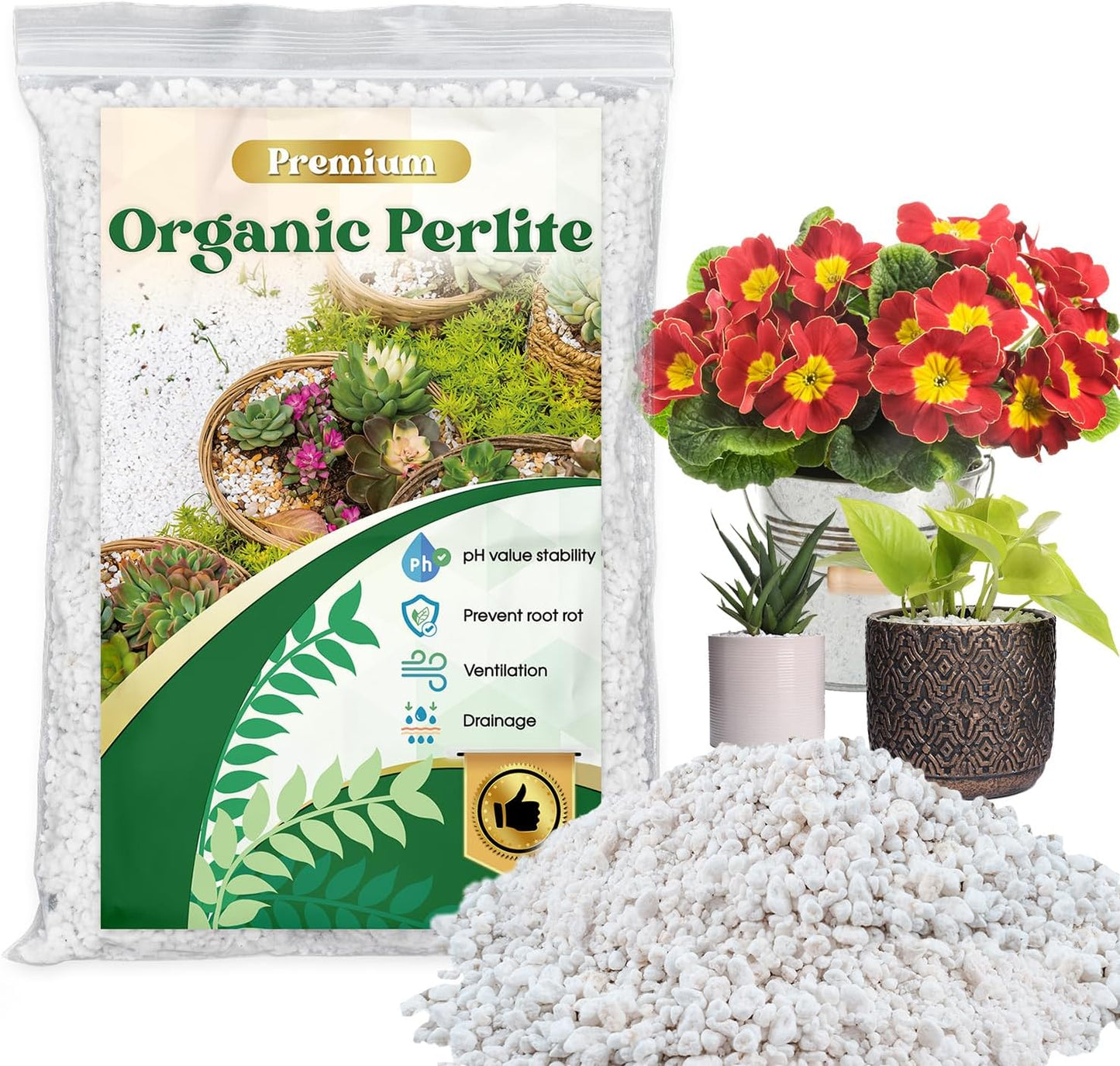 Perlita hortícola 2qt para plantas interior y exterior