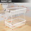 Cesta frutas 2 niveles colgador cocina metal blanco