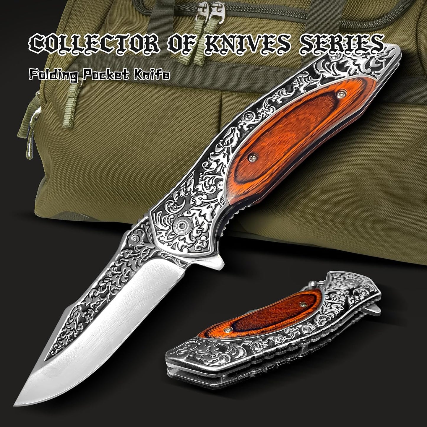 Cuchillo bolsillo retro plegable hombre bloqueo