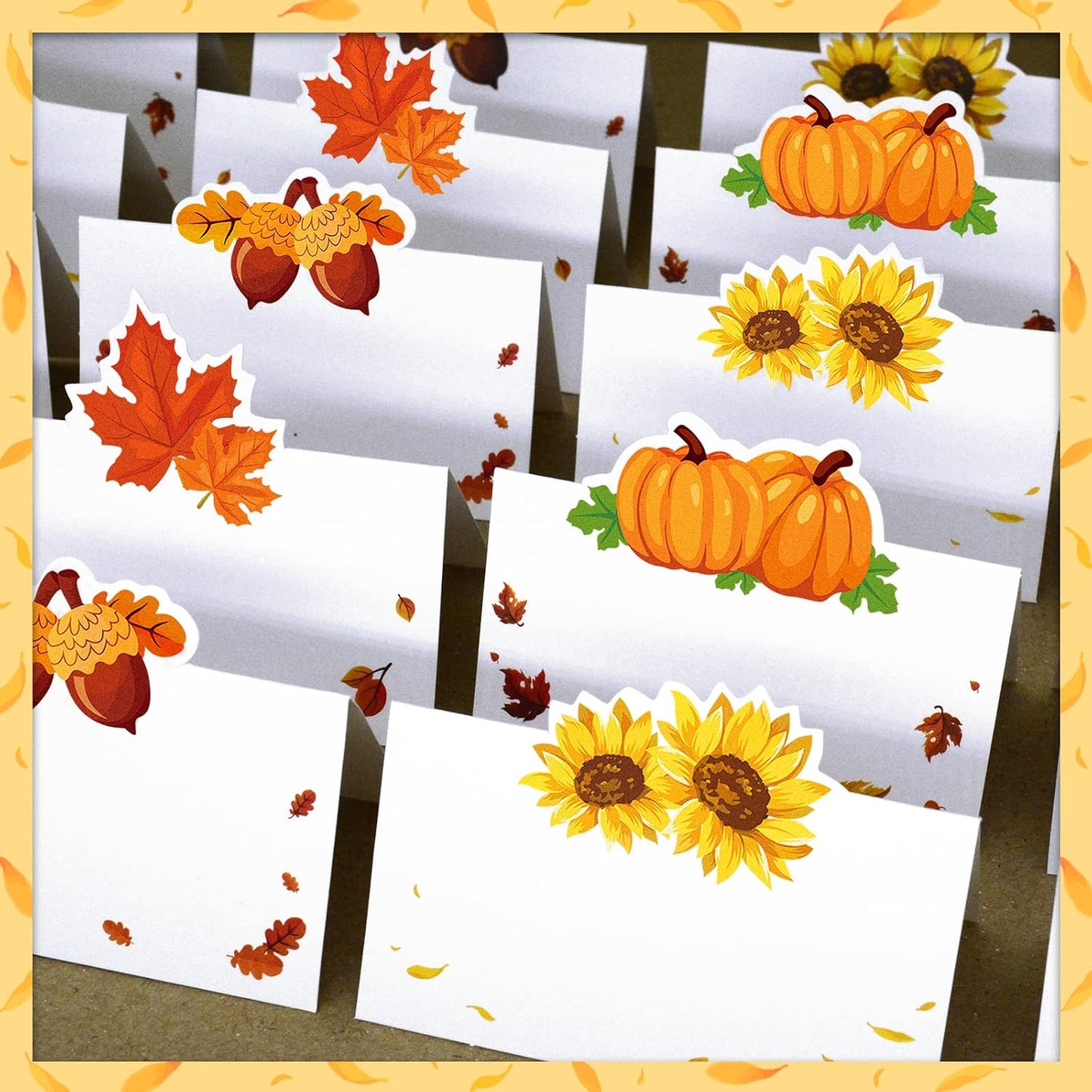 40 Tarjetas Acción de Gracias con Nombre Mesa Invitado