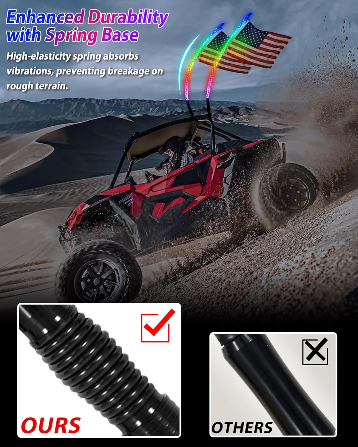 2 Luces LED 4pulg RGB Sincronización Música UTV ATV Barco