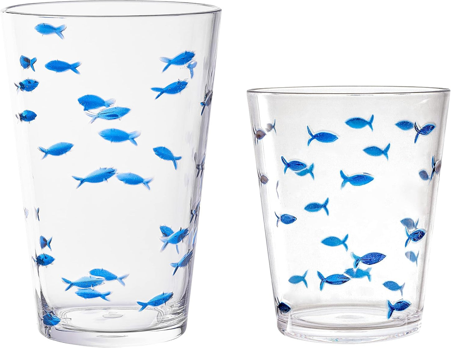 Set 8 vasos acrílicos 16.5-19oz sin BPA azul