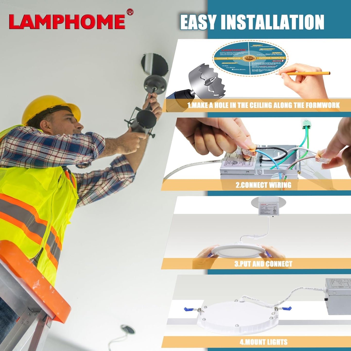 Pack 24 Luces LED Empotrables 4pulg Regulables 2700K-5000K