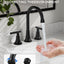 Grifo baño negro mate 3 agujeros 2 manijas 8pulg pack 2