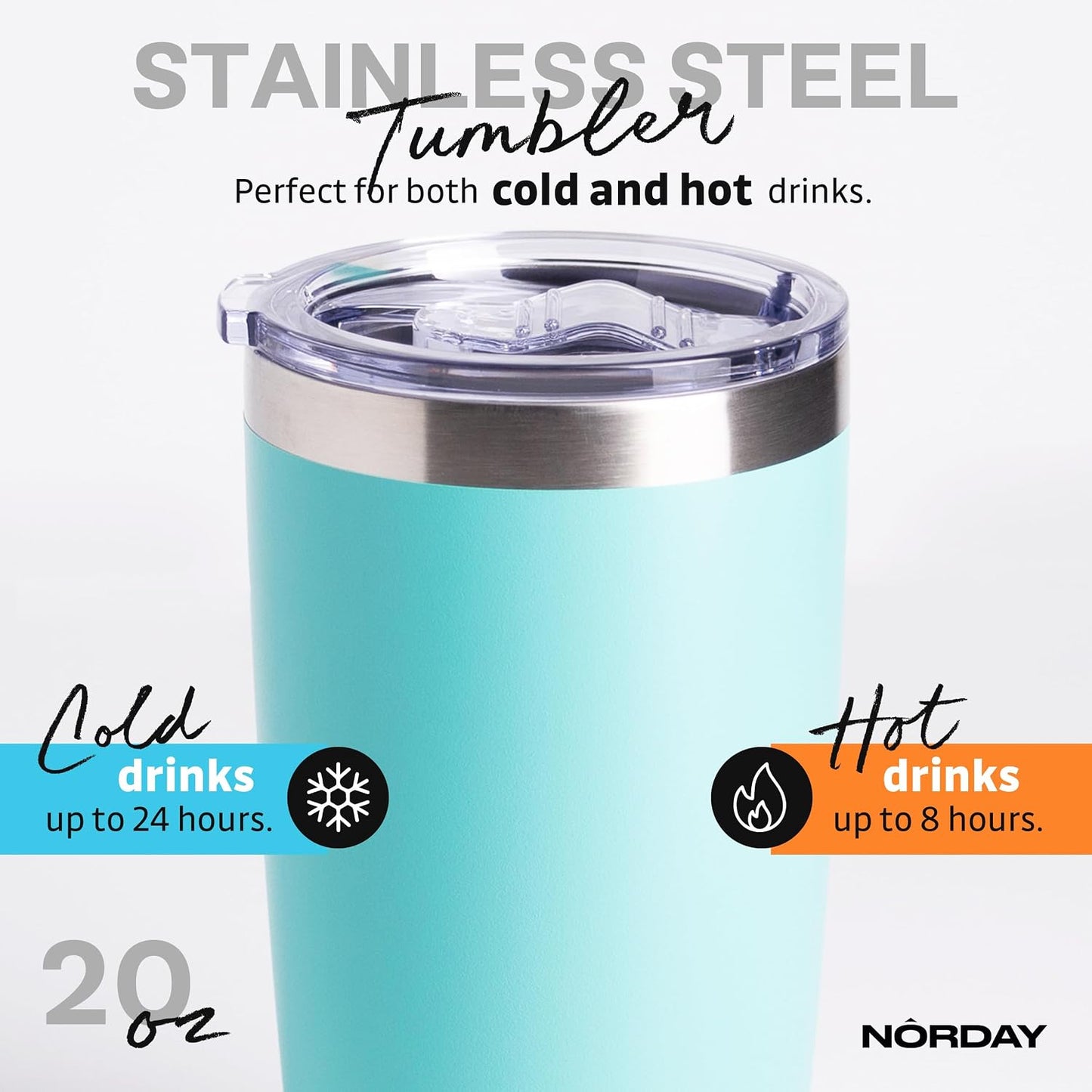 Vaso térmico acero inox 20oz color aguamarina tapa