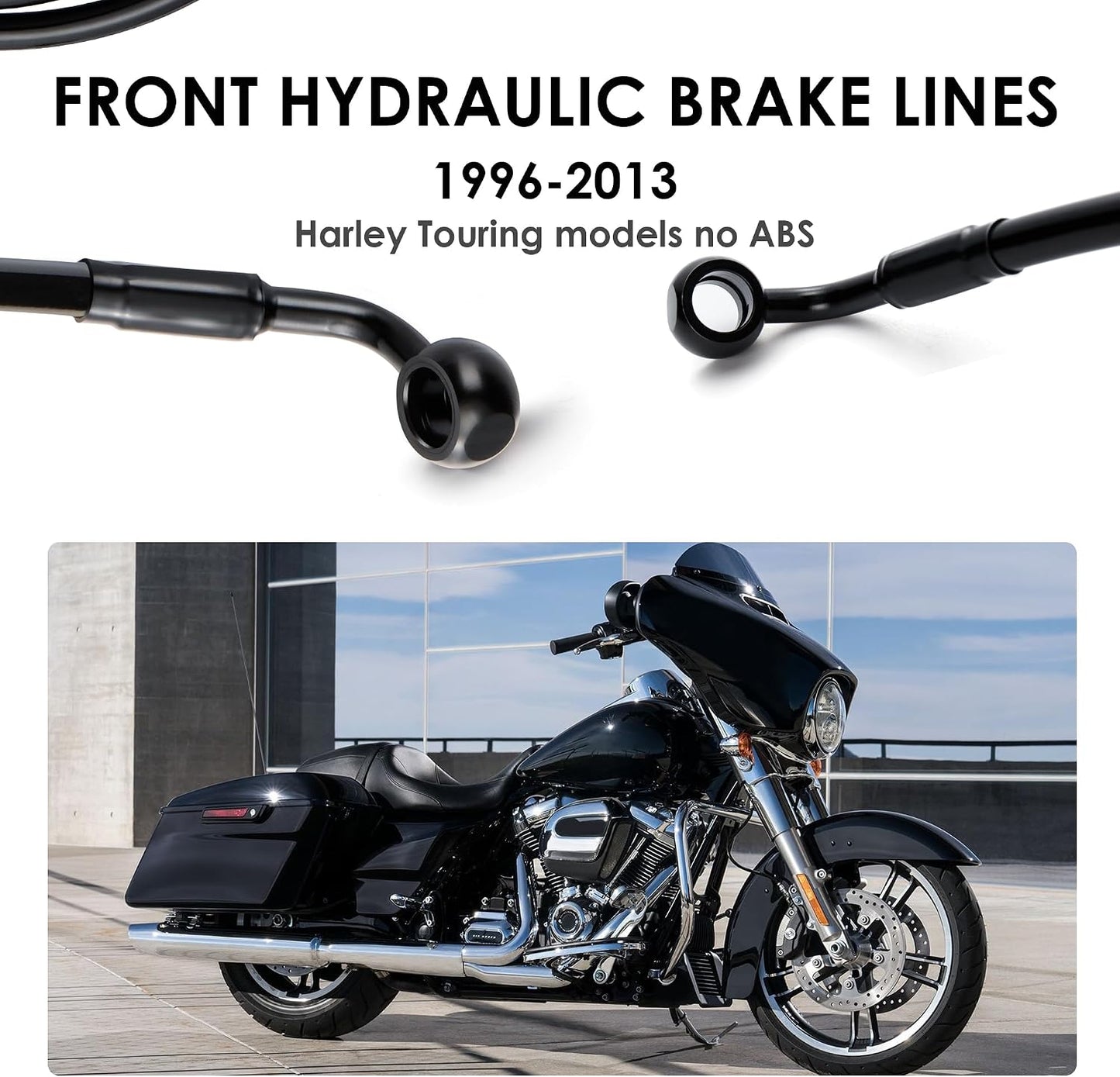 Kit manguera aceite acero inox Harley Touring 96-13 negro