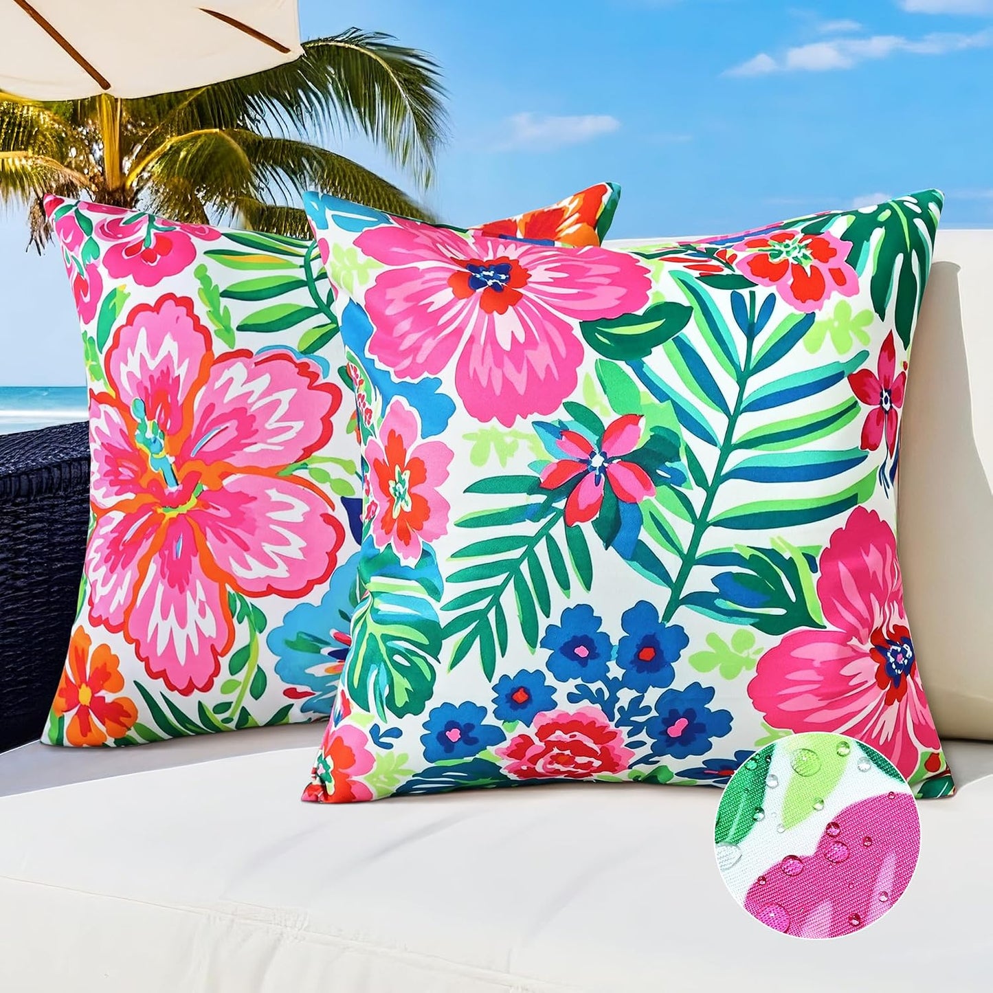 2 Pzas Fundas Almohada 18x18" Estilo Boho