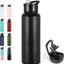 Botella agua aislada acero inox 40oz tapa pajita doble pared
