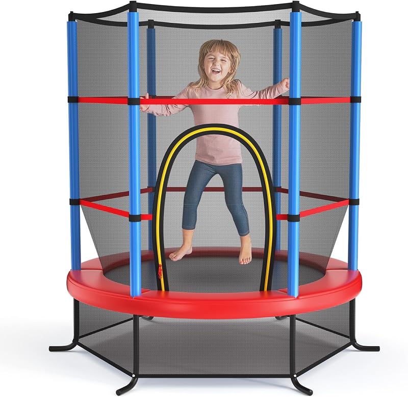 Trampolín niños 55pulg red seguridad diseño sin huecos