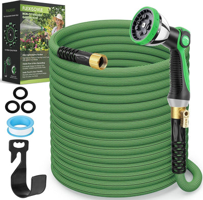Manguera jardín 100ft flexible con boquilla 10 patrones