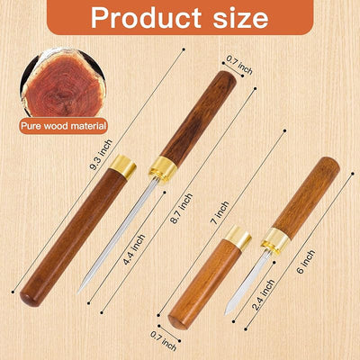 2 Palillos Hielo Acero Inox con Tapa Mango Madera