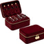 Estuche terciopelo joyas viaje con cremallera rojo
