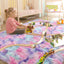 Alfombra suave arcoíris para dormitorio niños 4x6ft