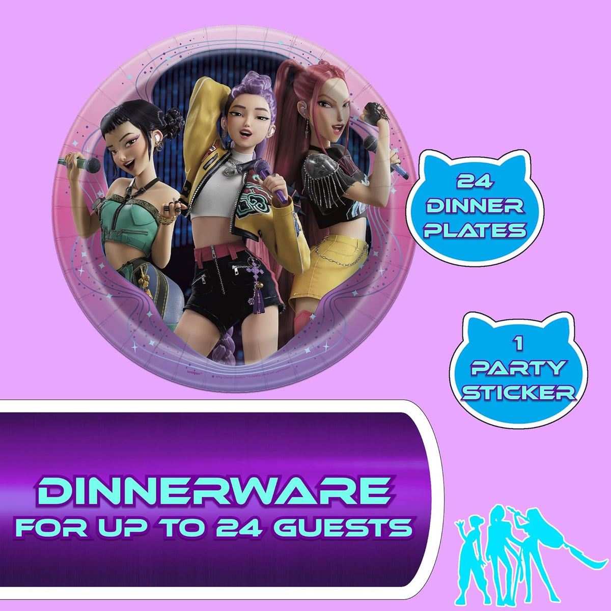 Platos llanos K-Pop Demon Hunters con licencia oficial para fiestas