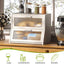 Panera doble capa bambú encimera cocina contenedor pan