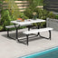 Set mesa picnic expandida 59" con banco y sillas blancas