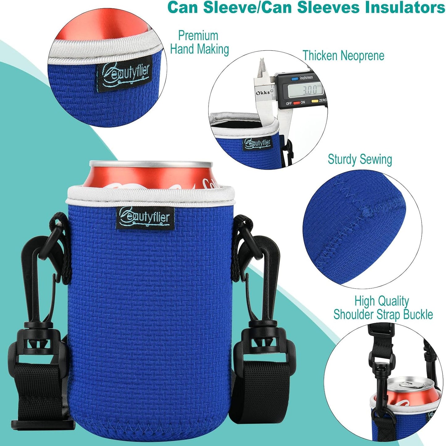 Funda neopreno correa ajustable soporte lata 12oz 4uds