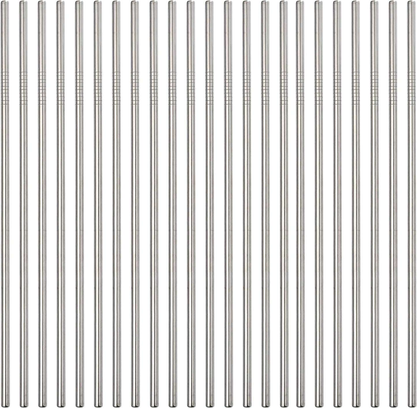 Pajitas acero inox reutilizables 50 pzas 10.5pulg plata