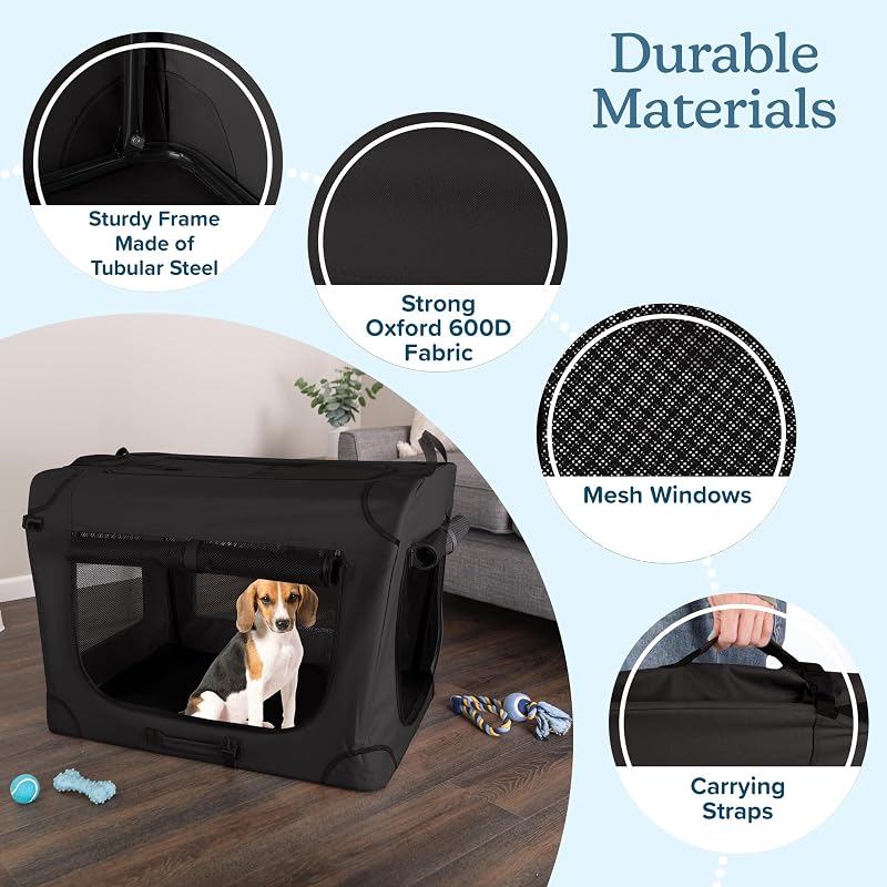 Jaula plegable perros medianos 32x23pulg 3 puertas malla