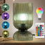 Lámpara mesa vidrio RGB con control remoto 16 colores