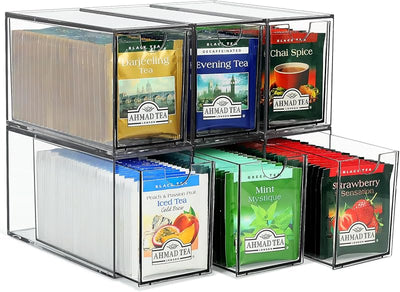 Organizador acrílico 6 bolsitas té para cajones