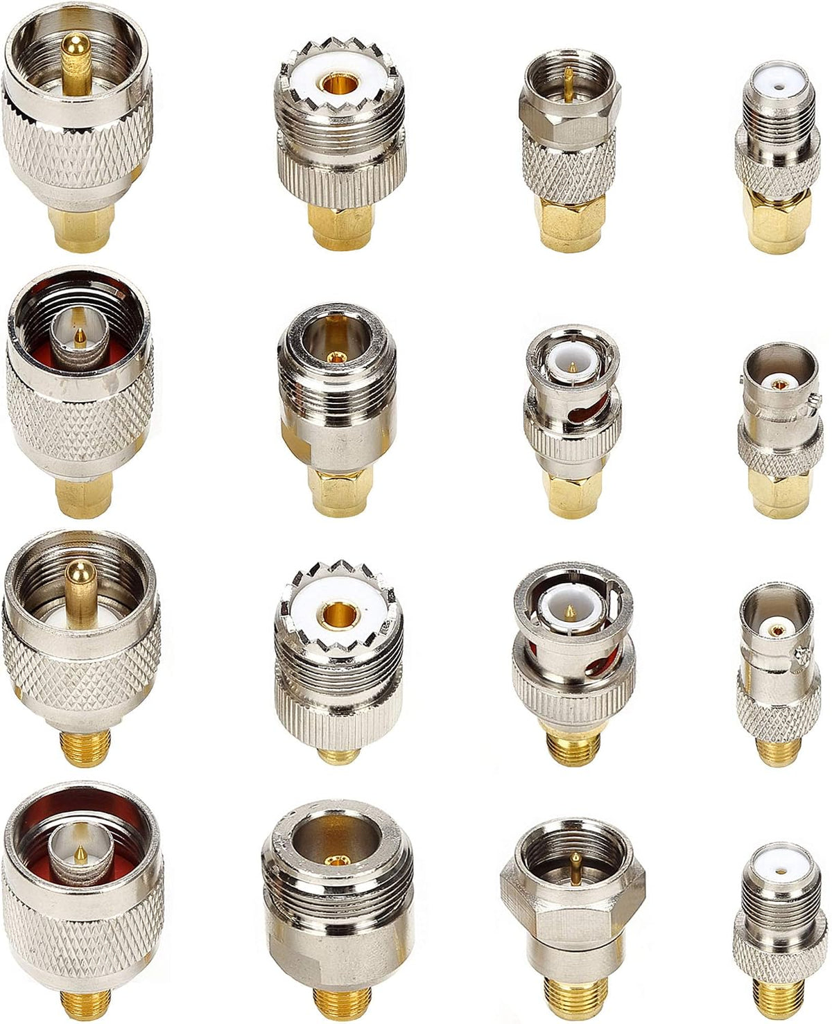 Kit 16 Conectores SMA Macho a Hembra Adaptador
