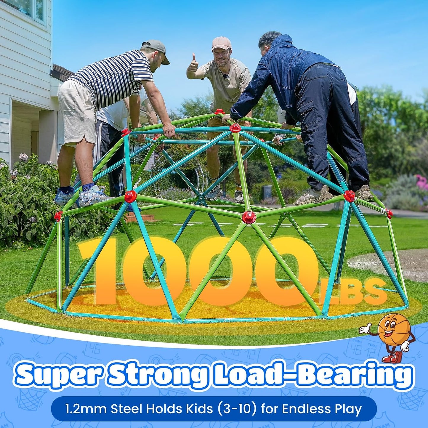 Domo escalada 10ft para niños soporta 1000lb geométrico