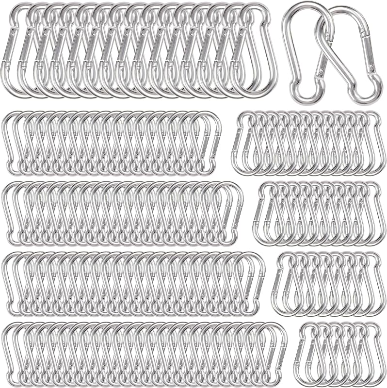 200 Ganchos Resorte M4 1.55" Acero Galvanizado Camping Pesca