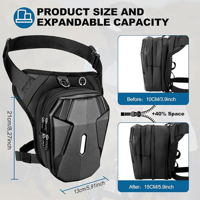 Bolsa pierna motociclista correas desmontables