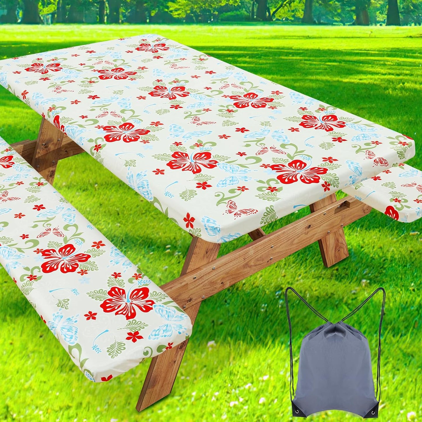 Mantel picnic impermeable elástico 30x72" poliéster