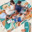 Manta playa impermeable 80x80" para 4 personas naranja