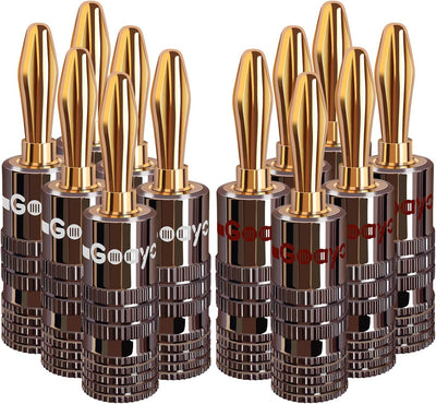 Enchufes tipo banana chapado oro 24k para altavoz 6 pares