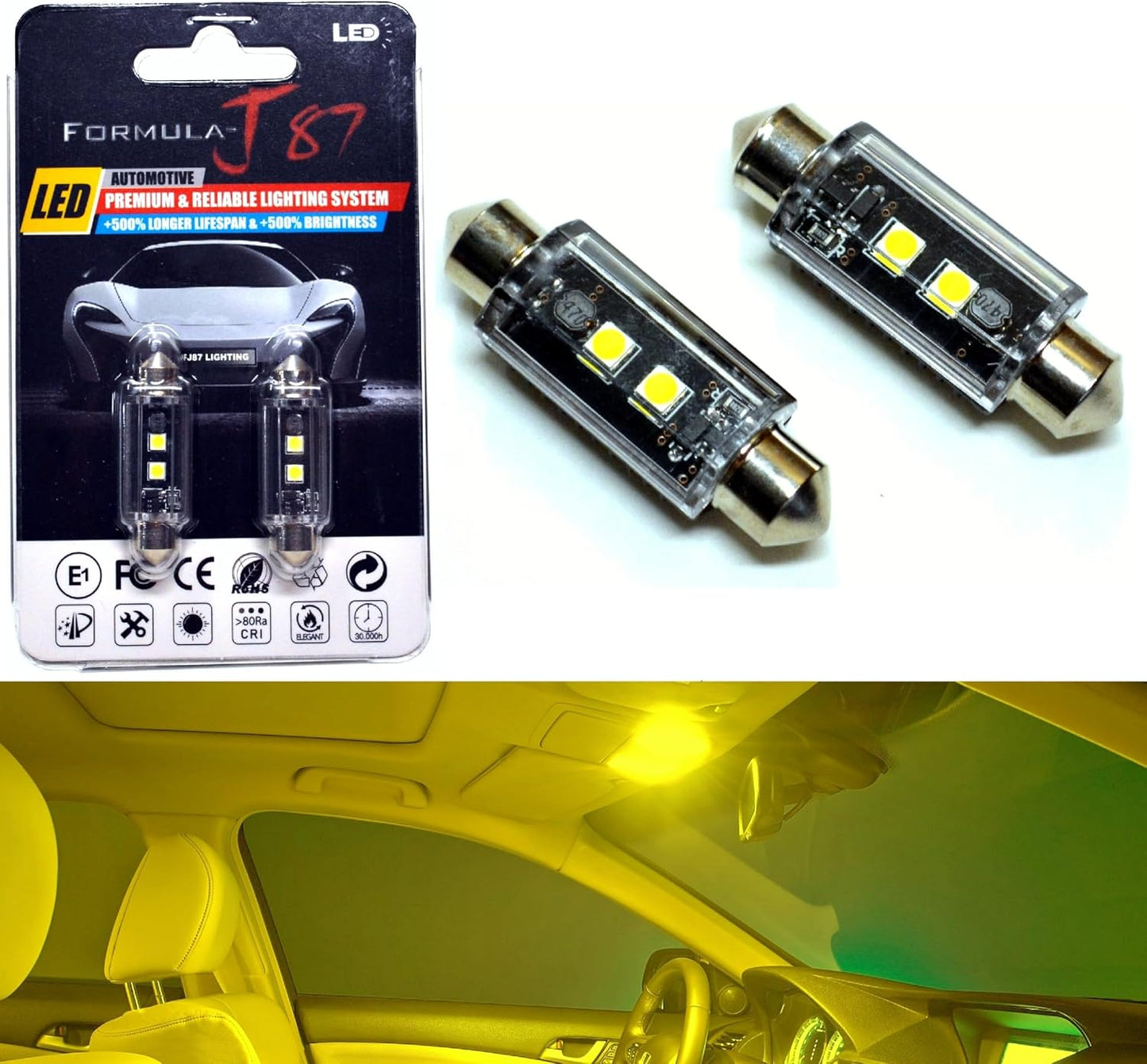 Bombillas LED 3030 SMD 211-2 paquete 2 amarillo