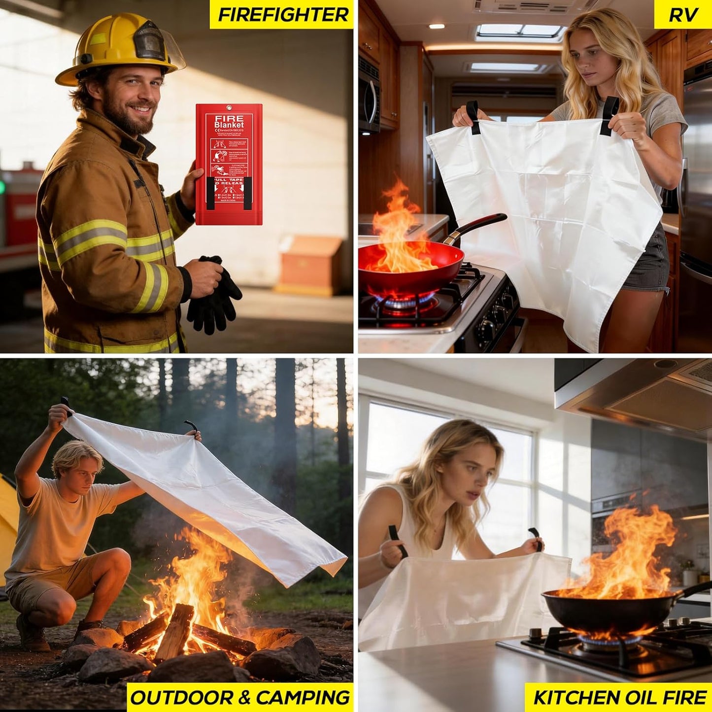 Manta contra incendios fibra vidrio 6x8ft hogar cocina