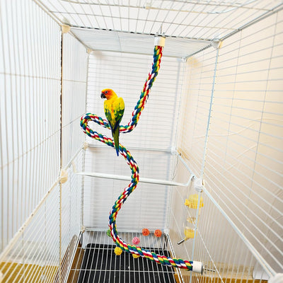 Percha de cuerda para pájaros jaula cotorras loros