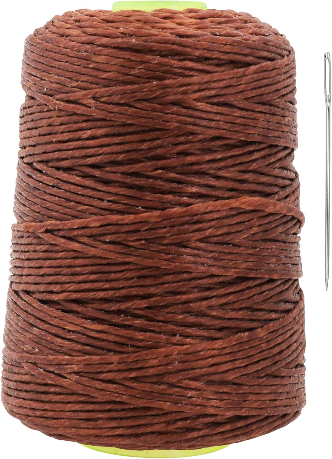 Cordel encerado marrón 0.079" con aguja 164yardas