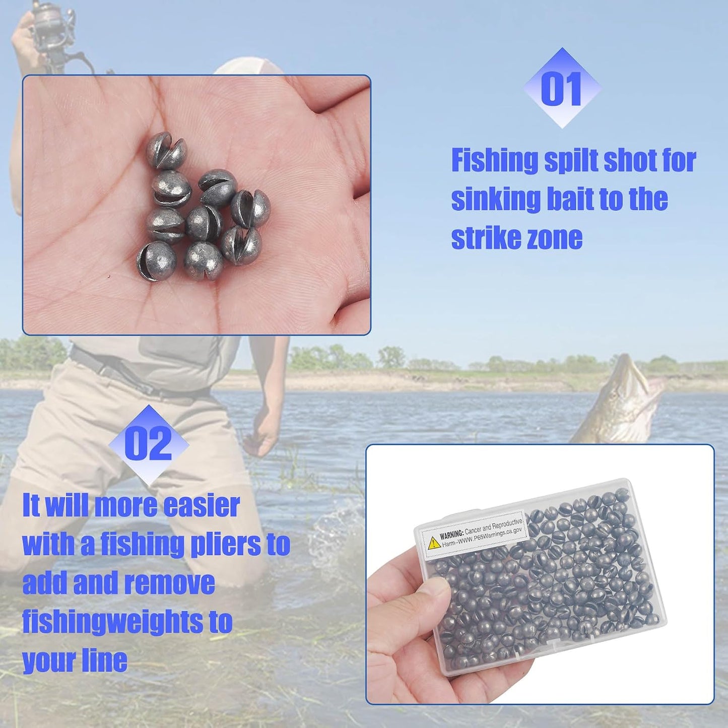 Pluma de peso pesca 60uds plomos redondos extraíbles