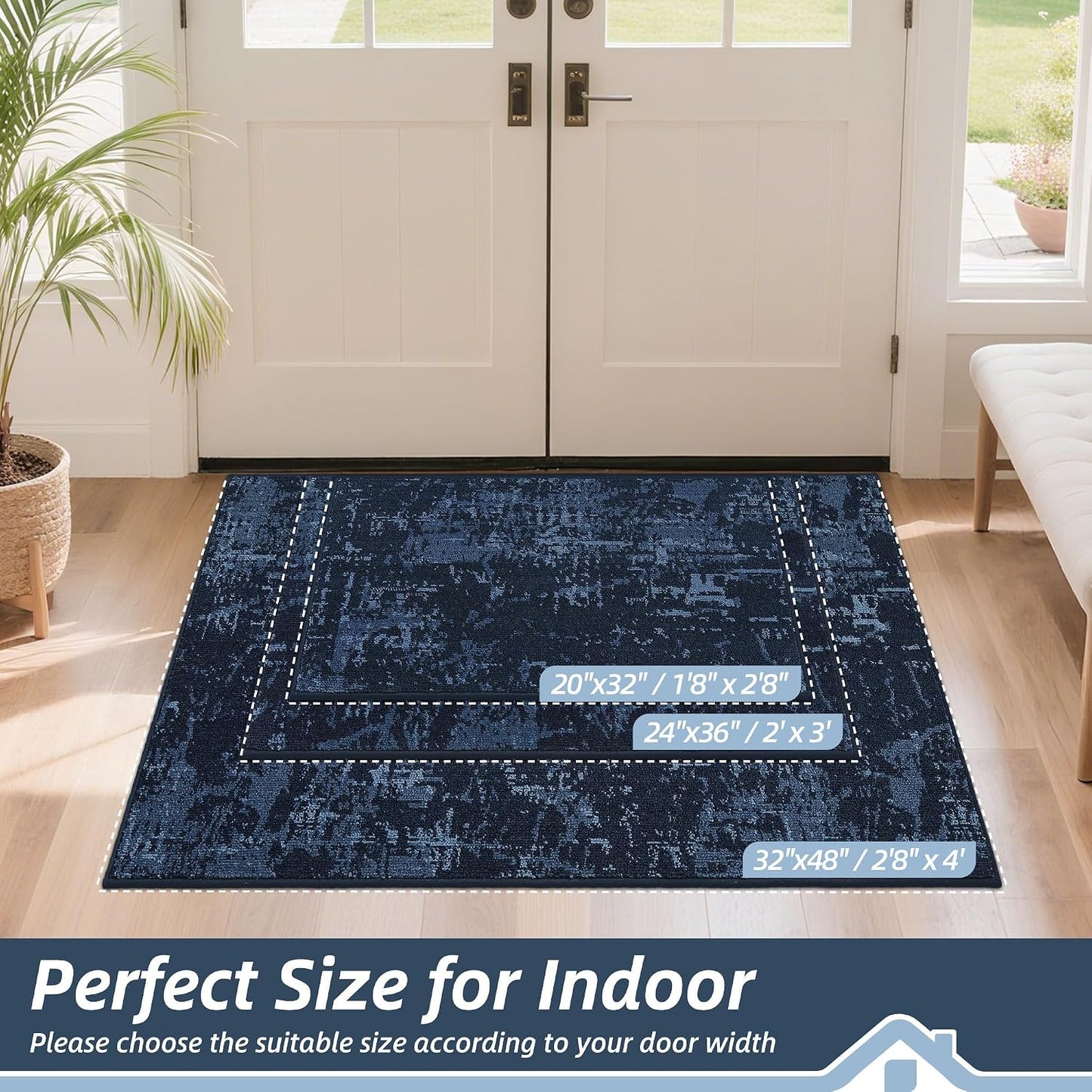 Tapete puerta perro 32x48pulg antiderrap lavable