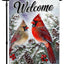 Banderas jardín doble cara 12x18" Navidad pájaro rojo
